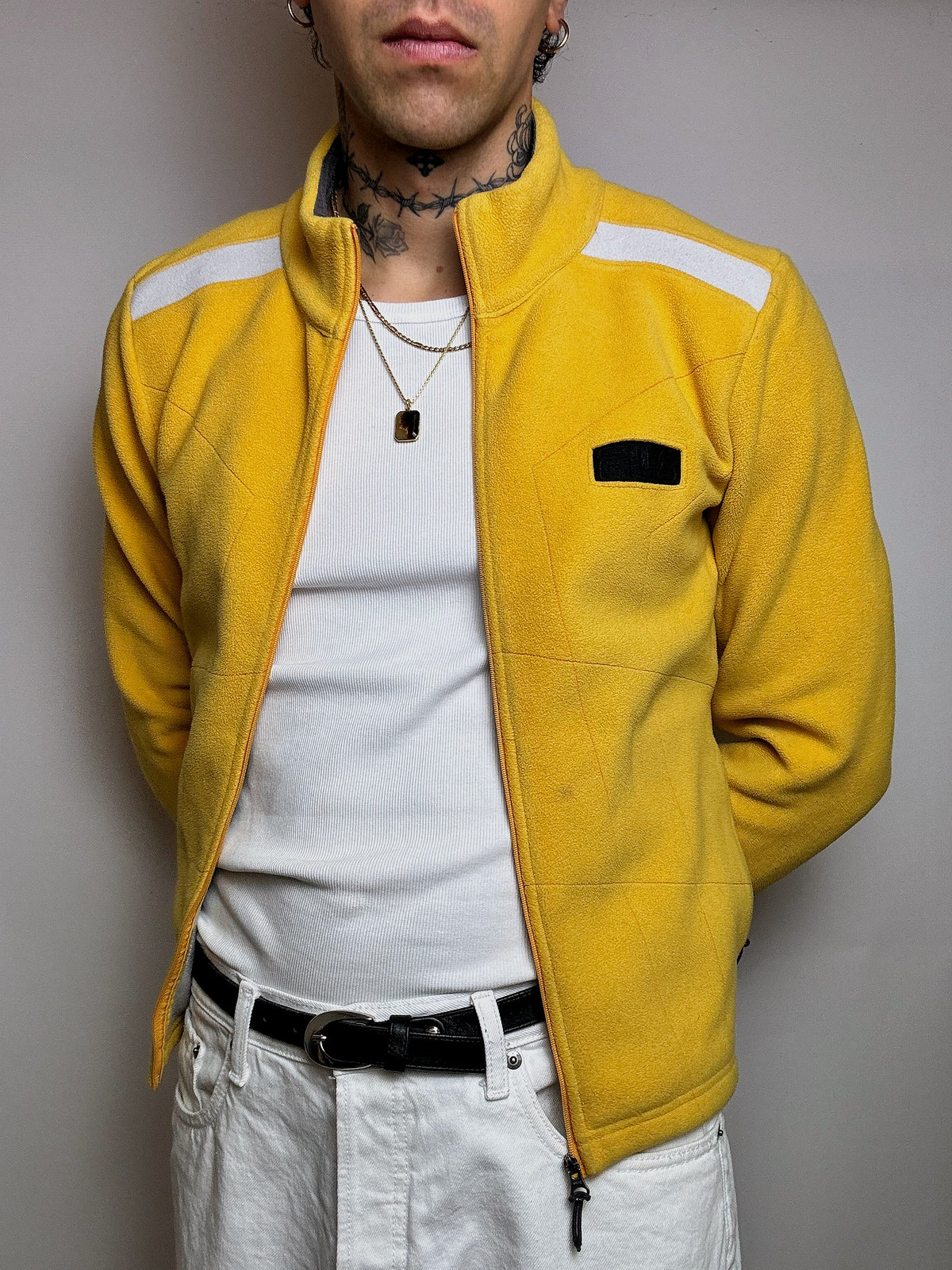 FILA S/M Vintage Yellow Zip-Up Fleece