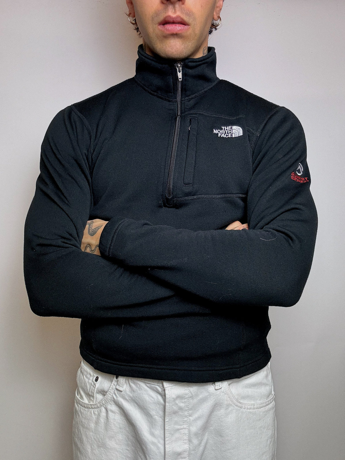THE NORTH FACE S Vintage Black Zip-Neck Fleece