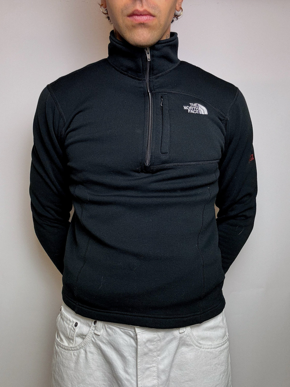 THE NORTH FACE S Vintage Black Zip-Neck Fleece