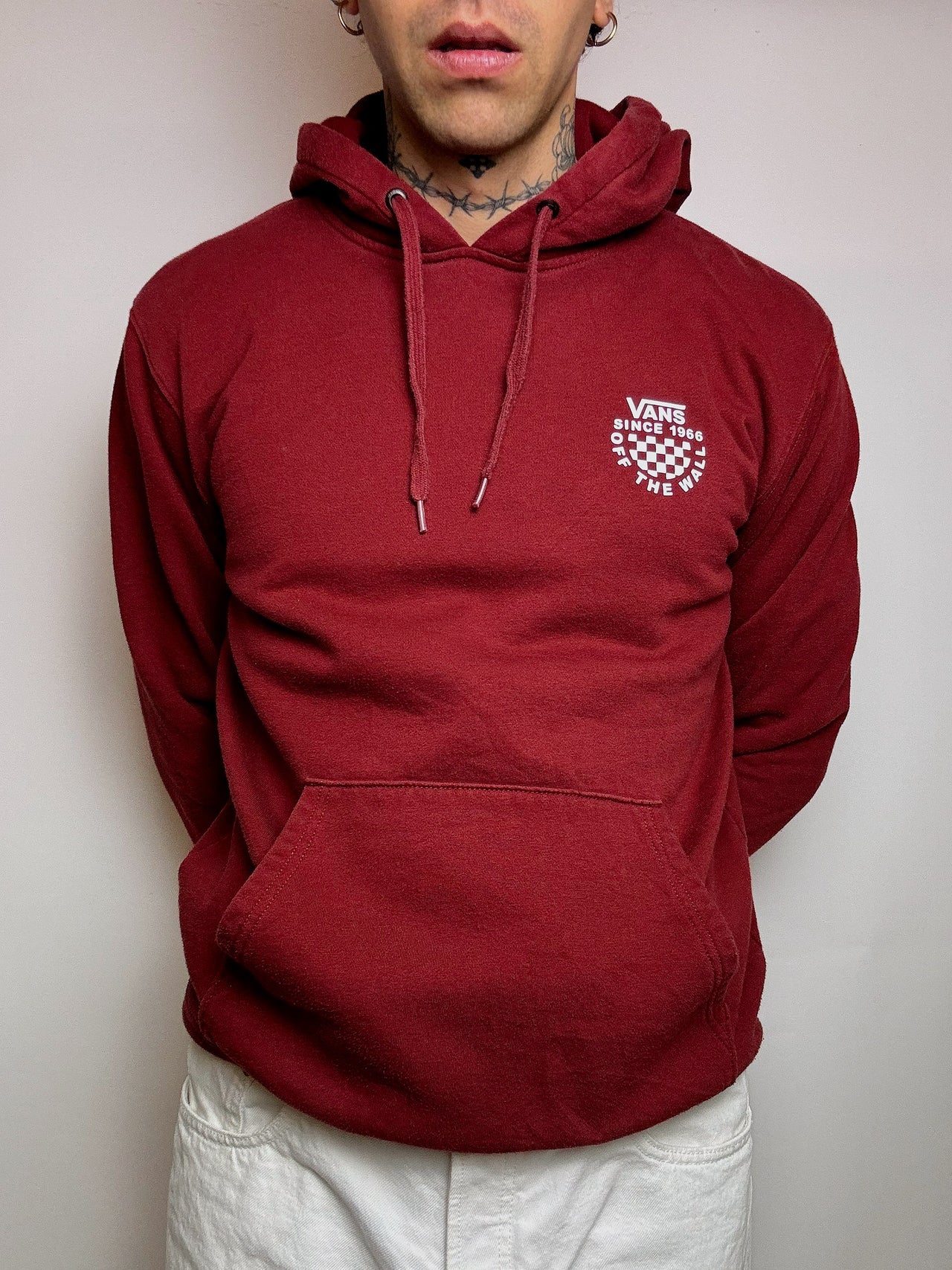 Sweat à capuche bordeaux VANS L vintage