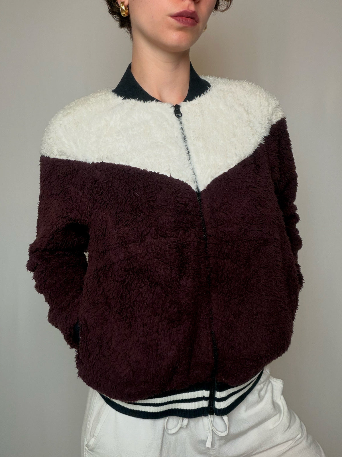 Bomber en fourrure bicolore Nike M vintage