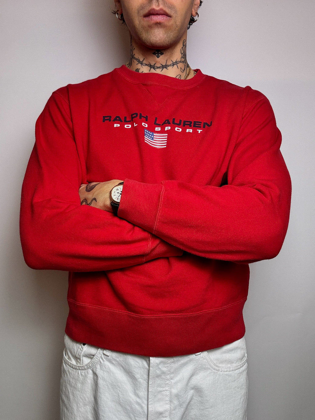 RALPH LAUREN M vintage red crewneck sweatshirt