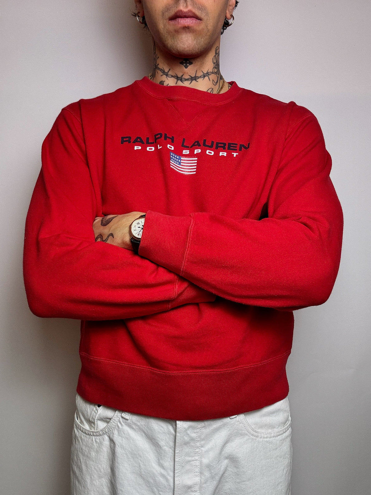 RALPH LAUREN M vintage red crewneck sweatshirt