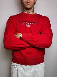 RALPH LAUREN M vintage red crewneck sweatshirt