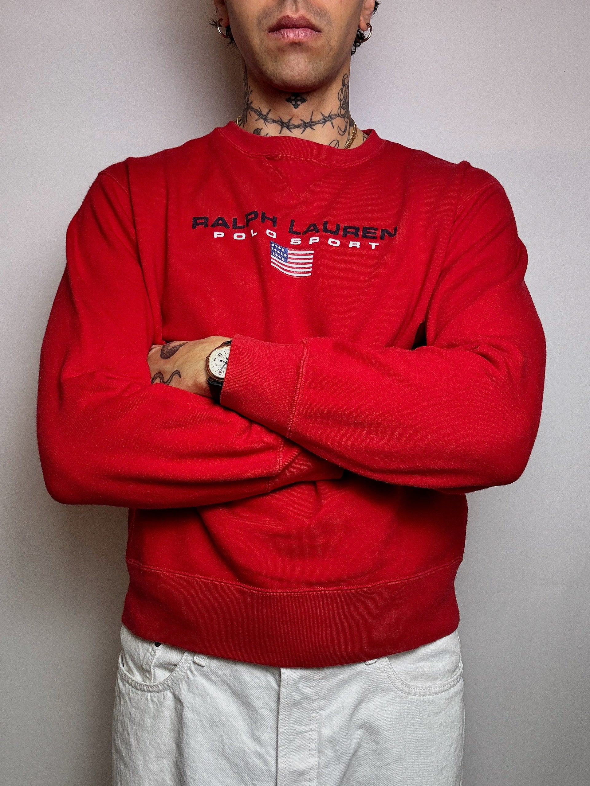 RALPH LAUREN M vintage red crewneck sweatshirt