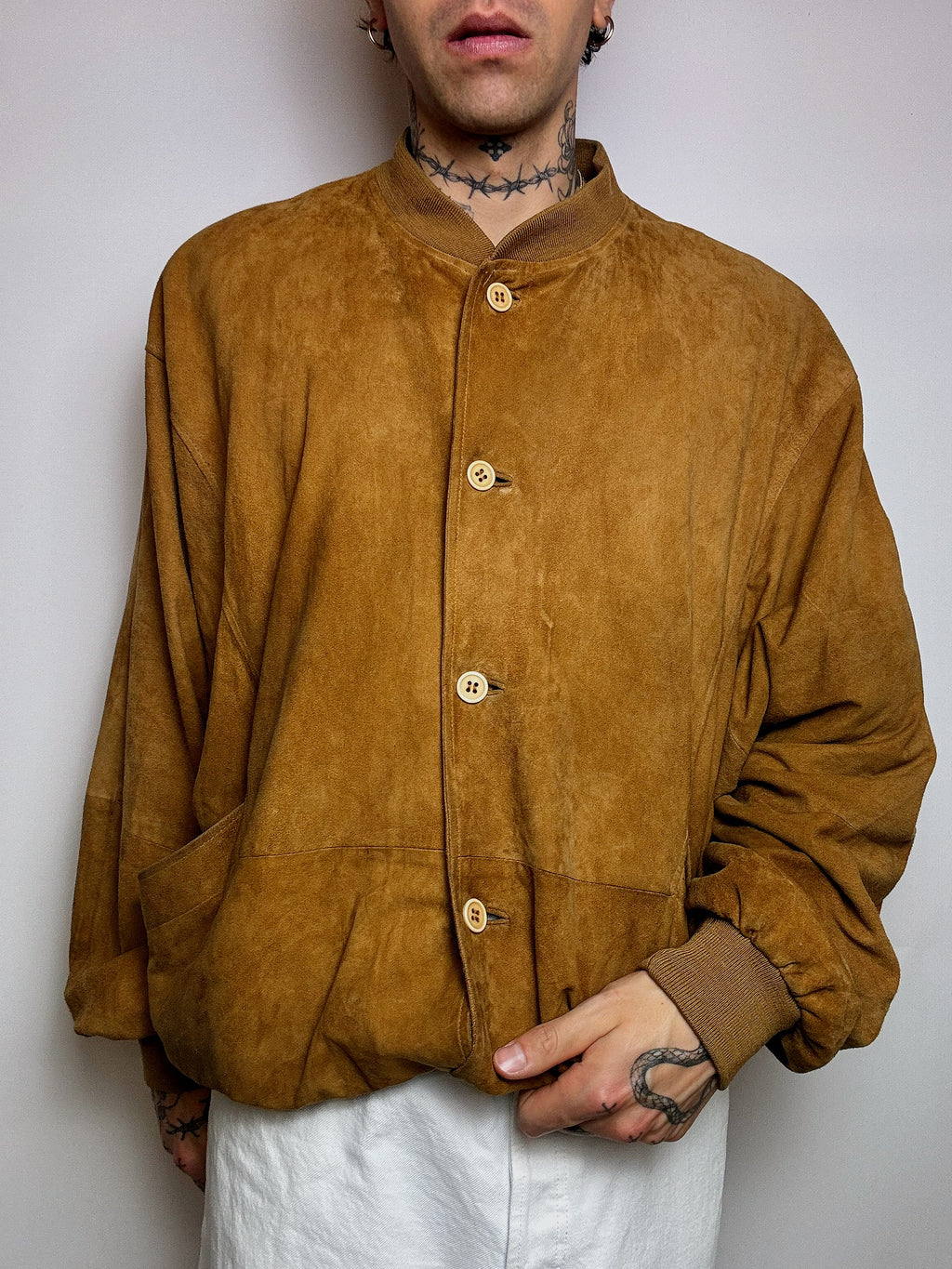 Vintage XL Bomberjacke aus Kamelsamt