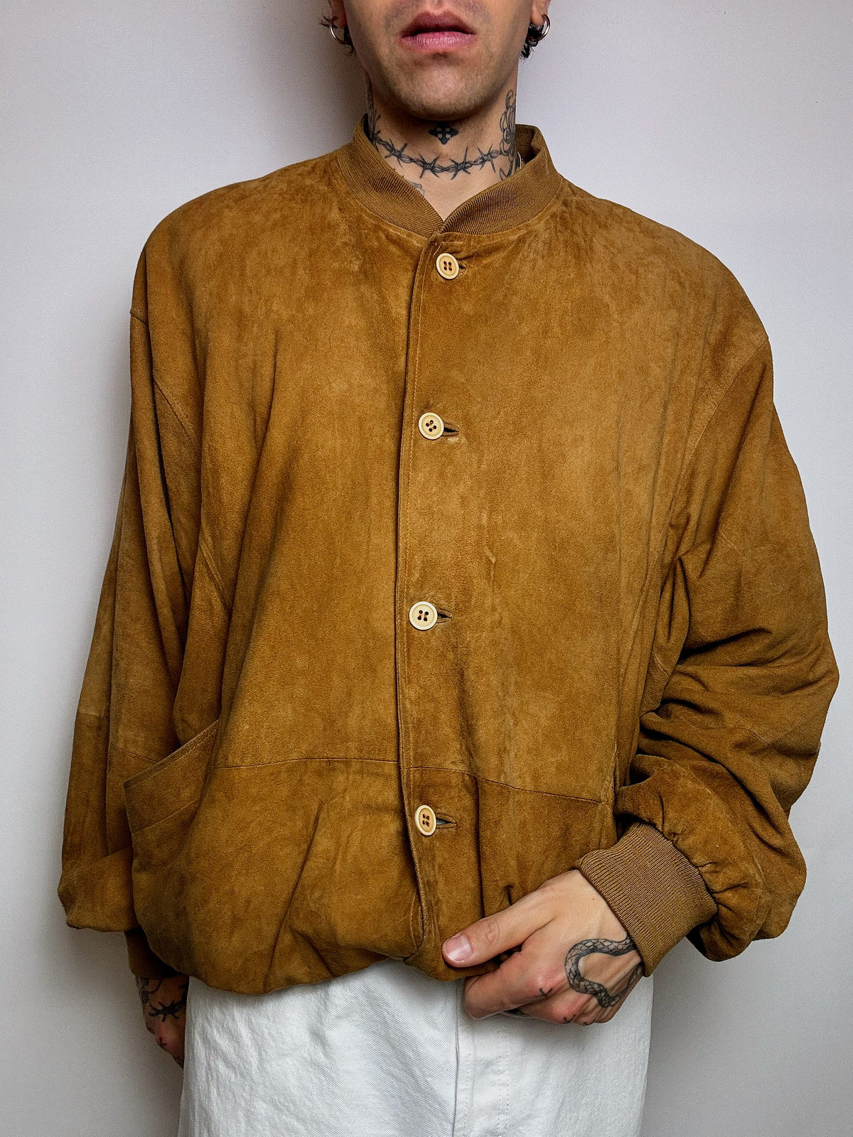 Vintage XL Bomberjacke aus Kamelsamt