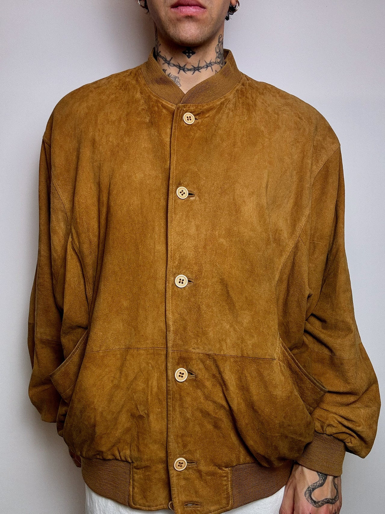 Bomber en velour camel XL vintage