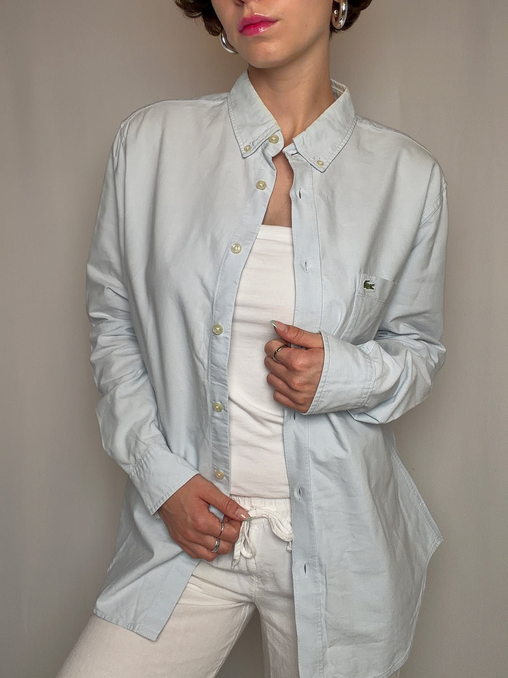 Chemise bleue Lacoste L vintage