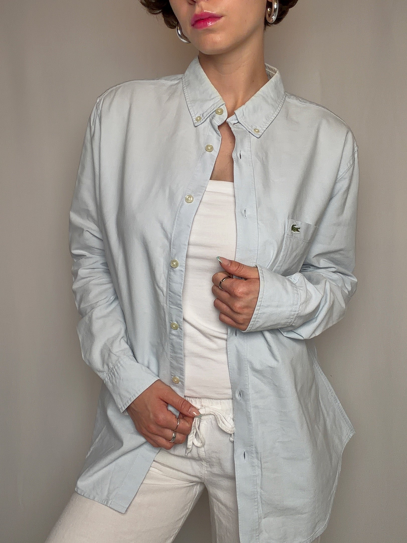Chemise bleue Lacoste L vintage