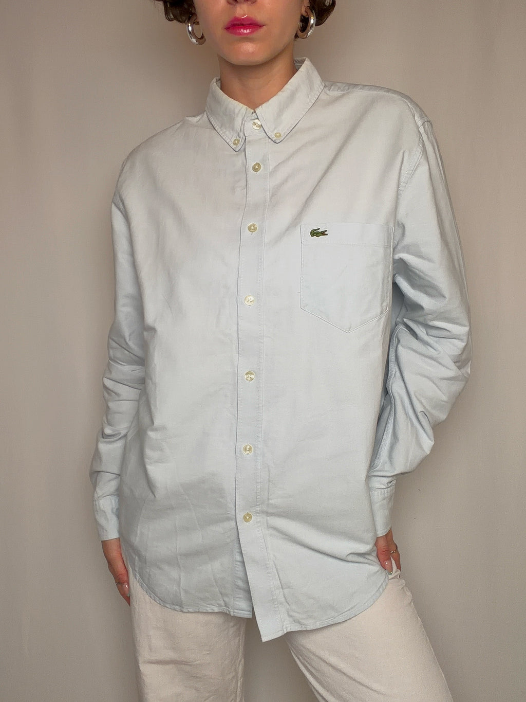 Chemise bleue Lacoste L vintage
