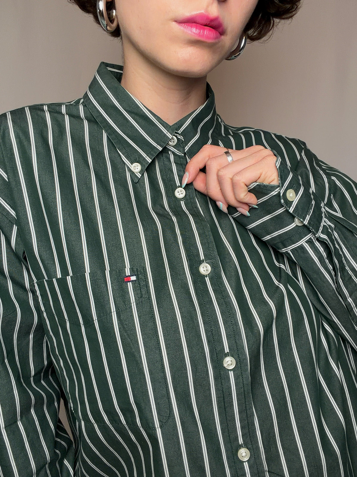 Tommy Hilfiger grünes Hemd L Vintage