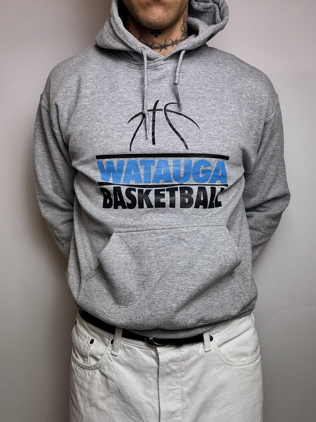 GILDAN x WATAUGA M vintage gray hoodie