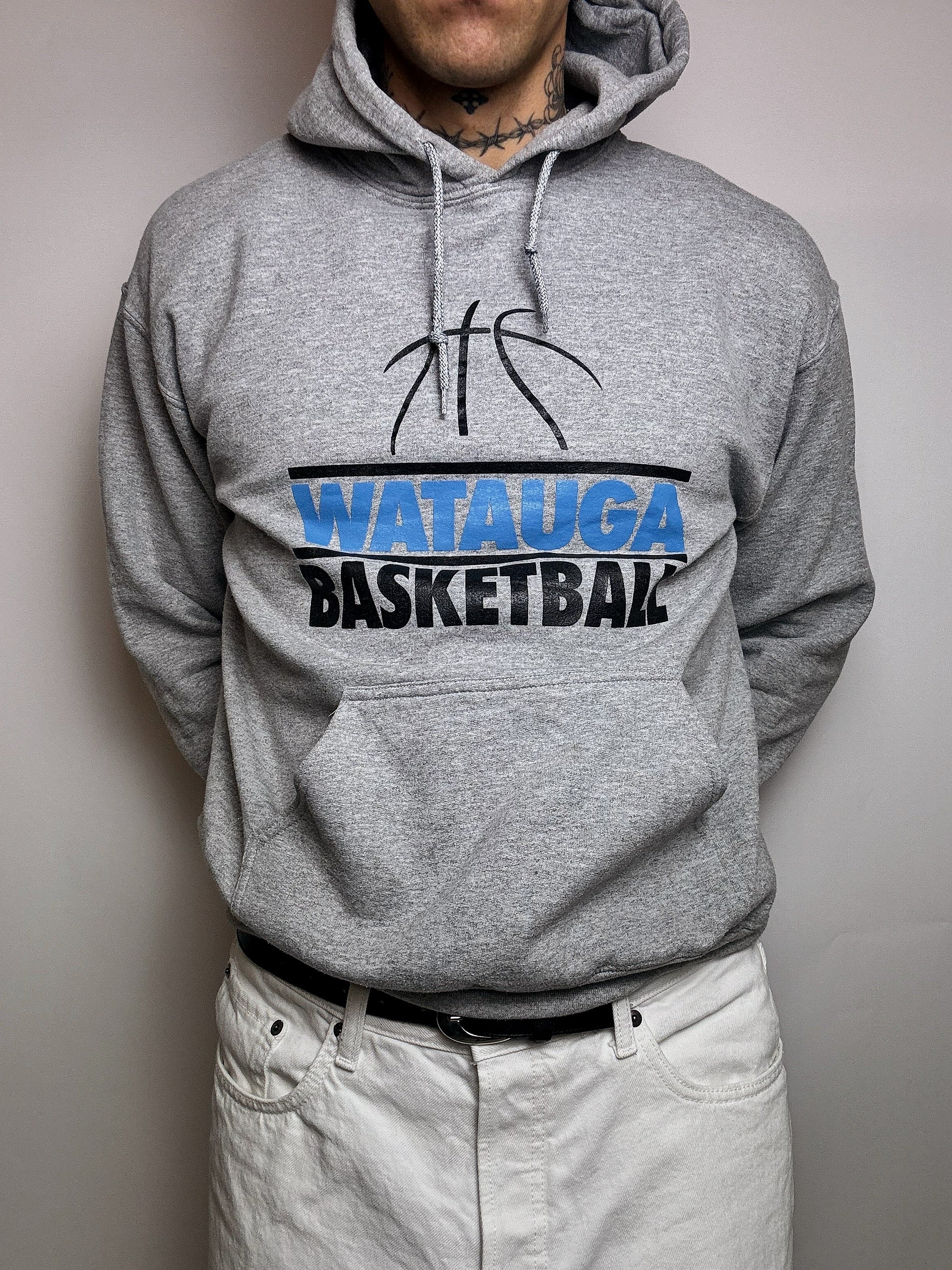 GILDAN x WATAUGA M vintage gray hoodie