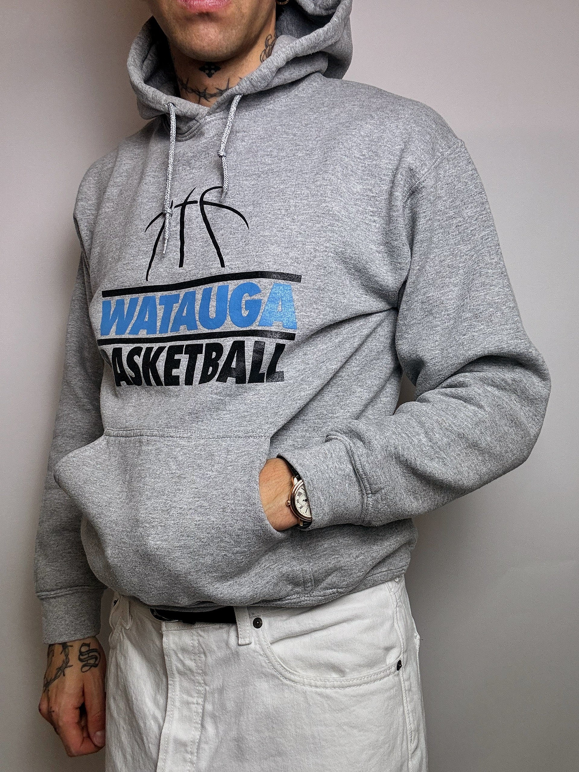 GILDAN x WATAUGA M vintage gray hoodie