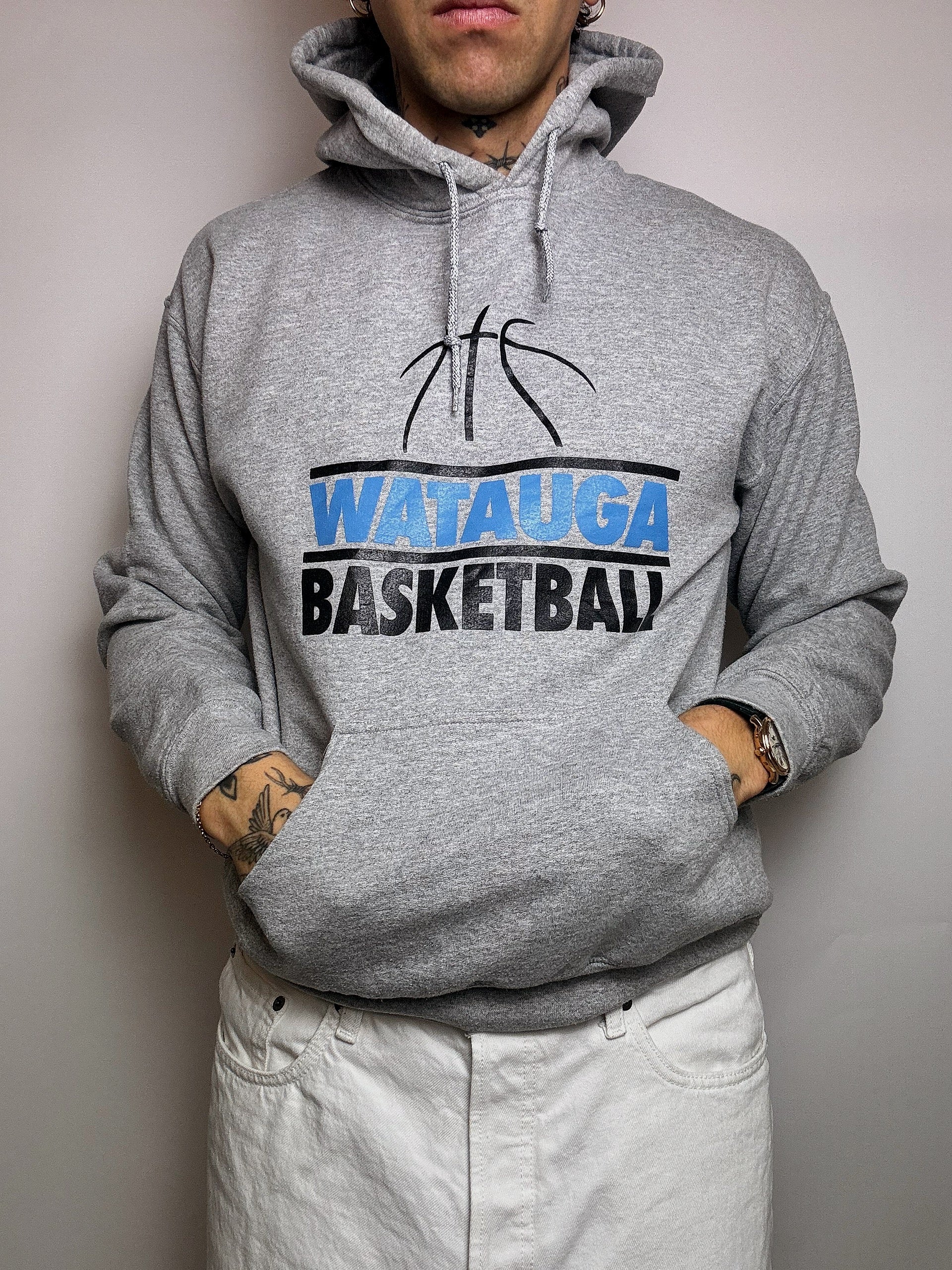 GILDAN x WATAUGA M vintage gray hoodie