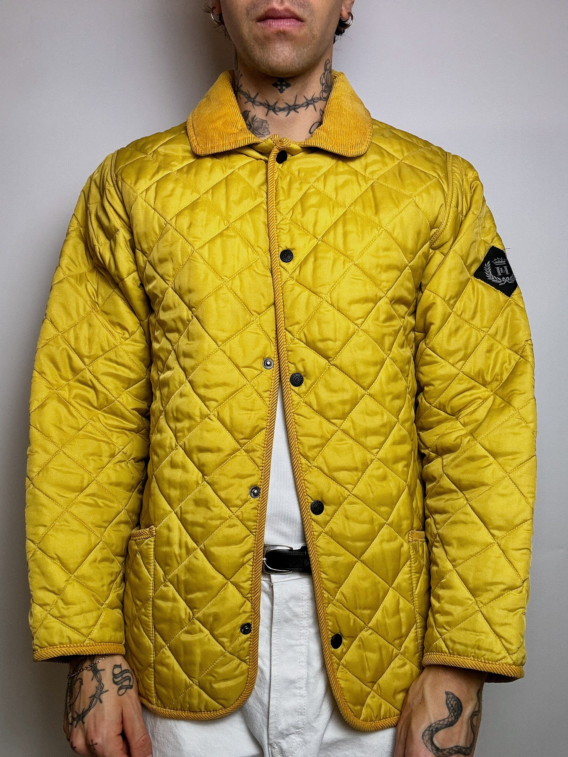 Vintage gelbe Steppjacke L