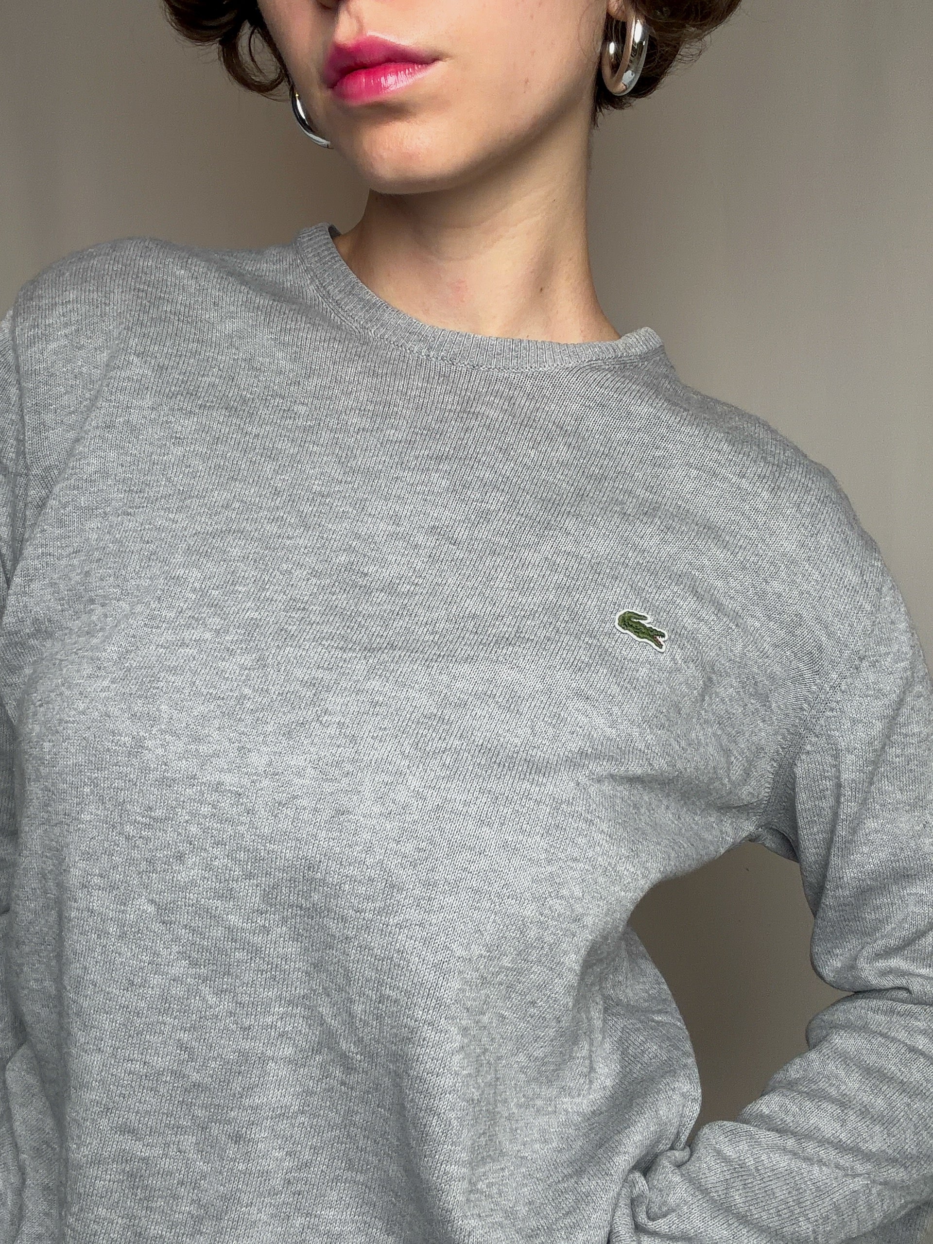Grauer Lacoste Pullover S vintage