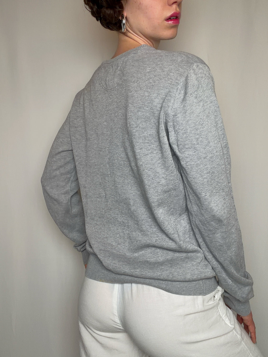 Grauer Lacoste Pullover S vintage