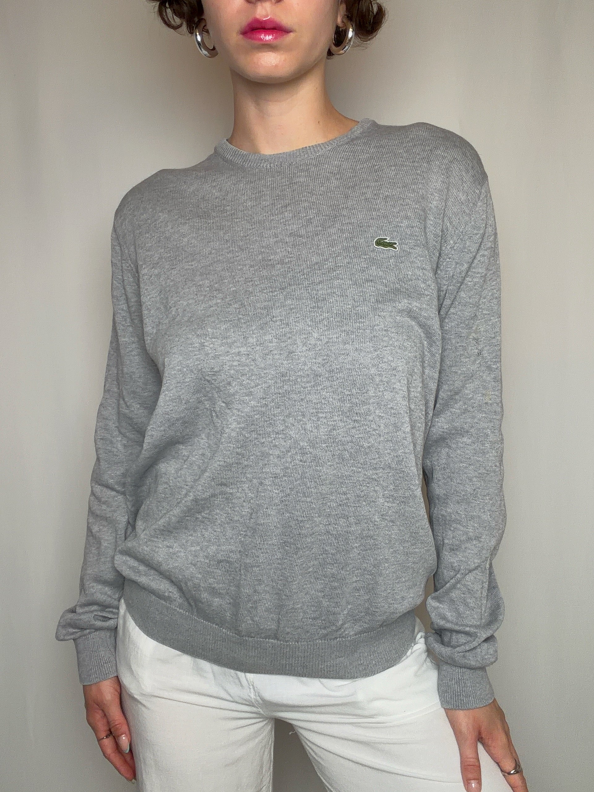 Grauer Lacoste Pullover S vintage