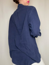 chemise en gaze de coton marine Ralph Lauren XL vintage