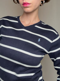 Pull rayé marine Ralph Lauren S/M vintage