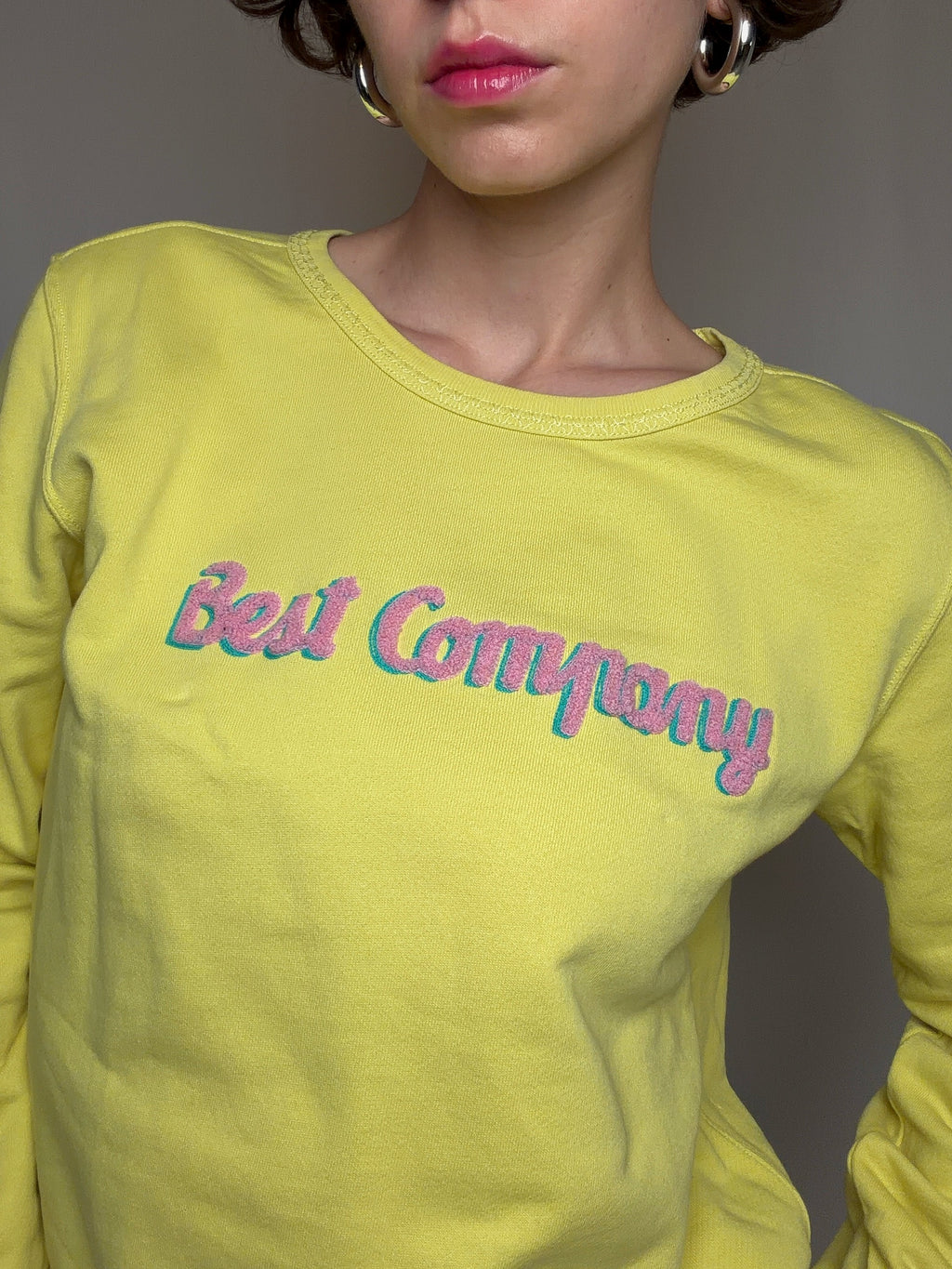sweat jaune Best Company M vintage