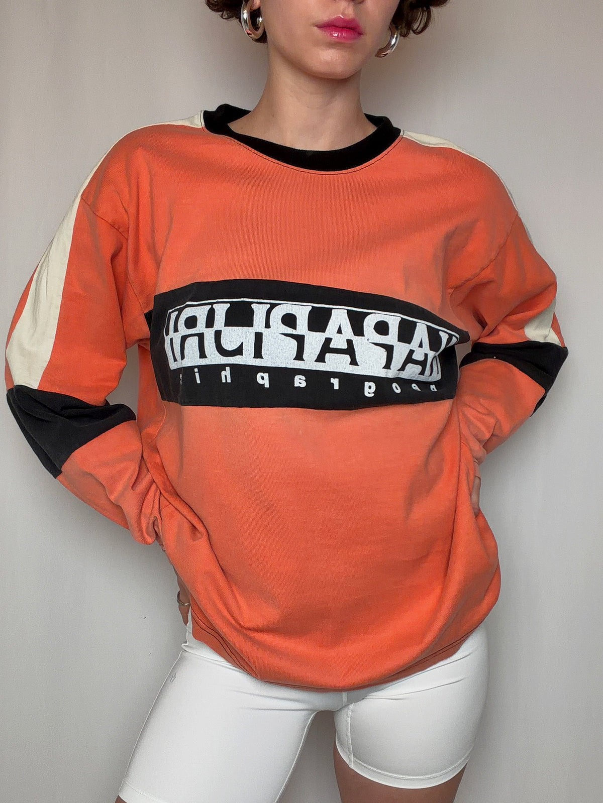 sweat orange Napapijri L vintage
