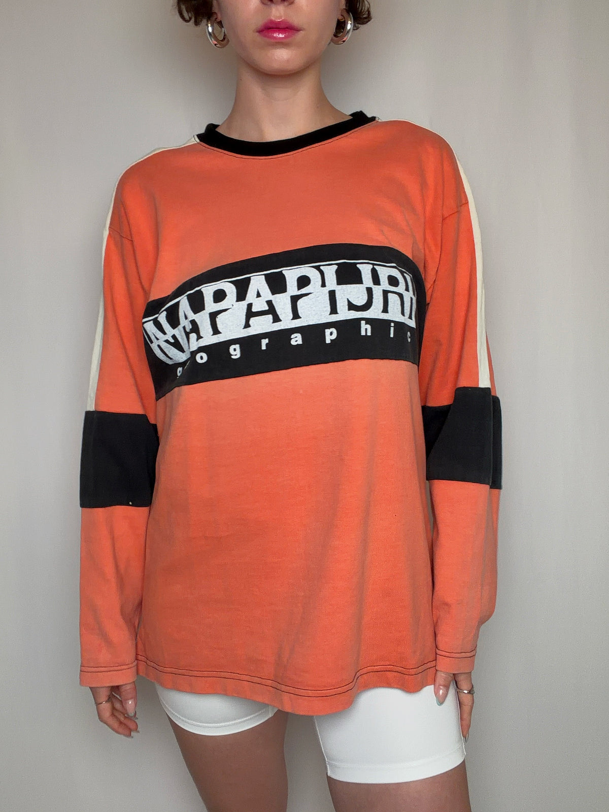 sweat orange Napapijri L vintage