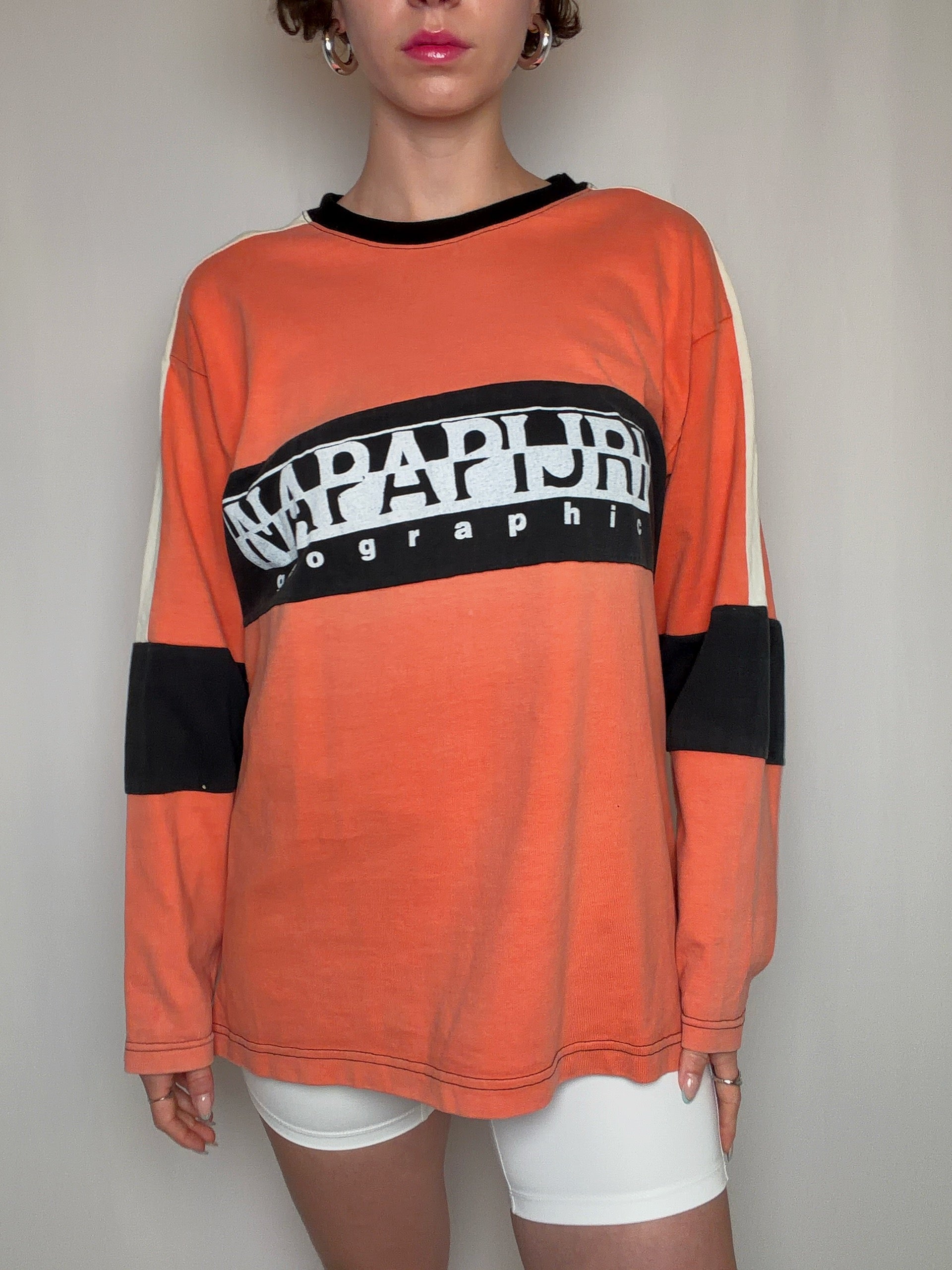 sweat orange Napapijri L vintage