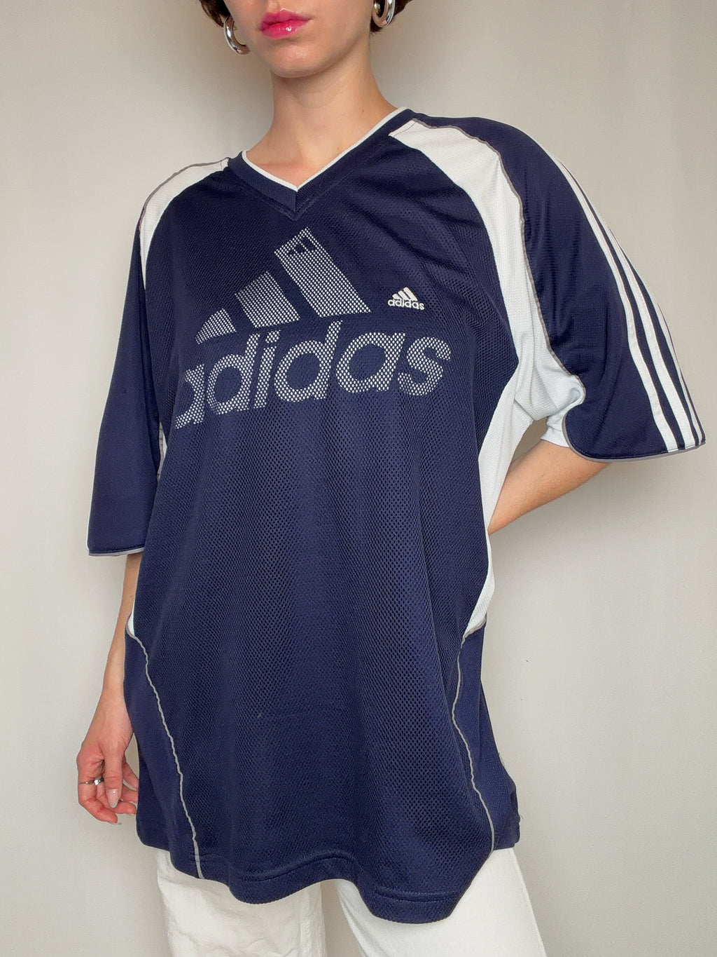 Navy and white adidas XL vintage jersey