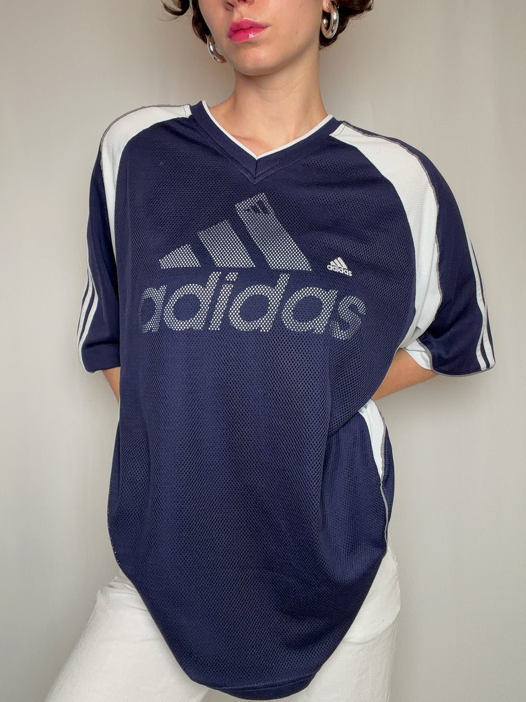 Navy and white adidas XL vintage jersey