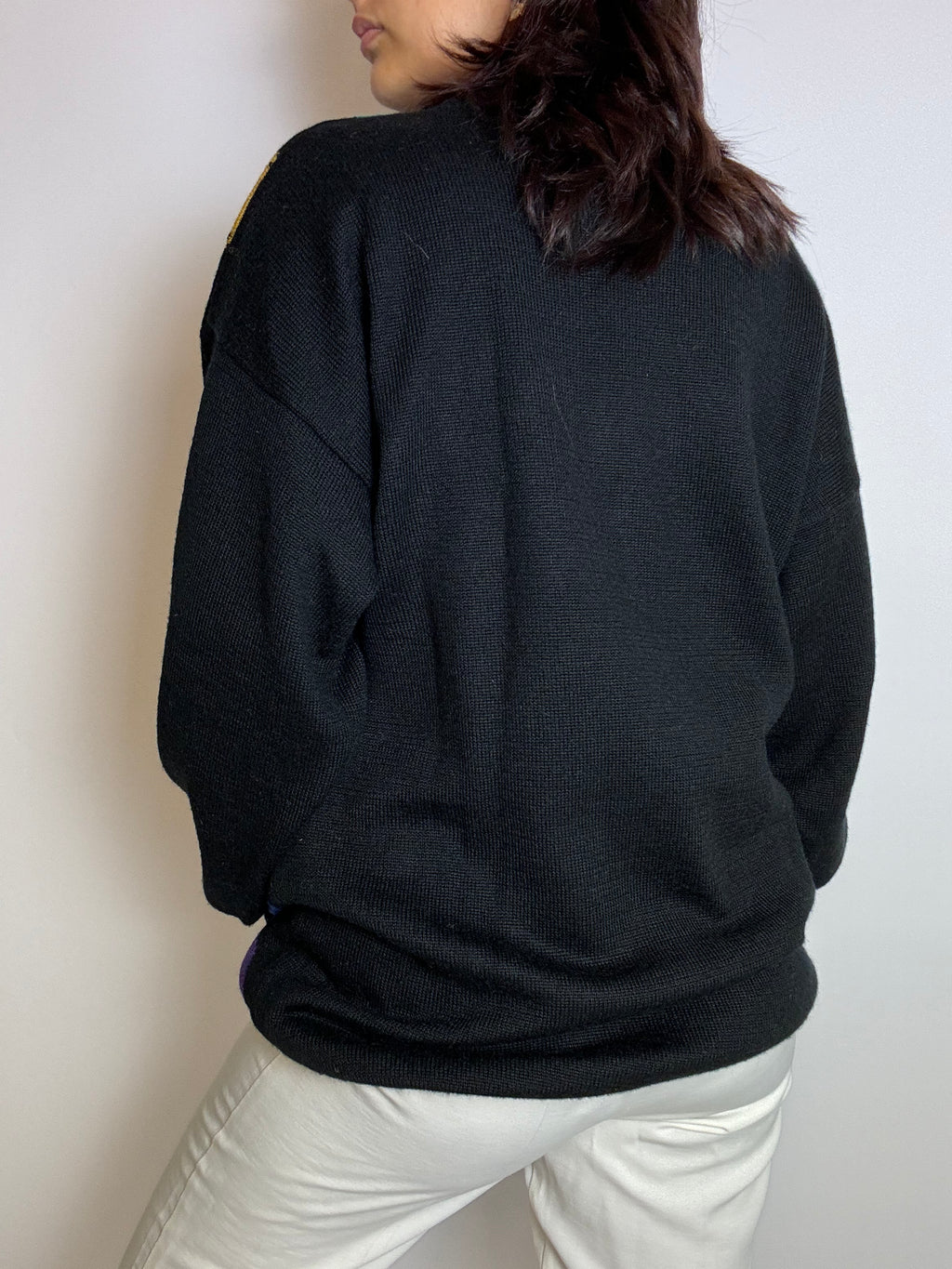Black vintage check sweater M
