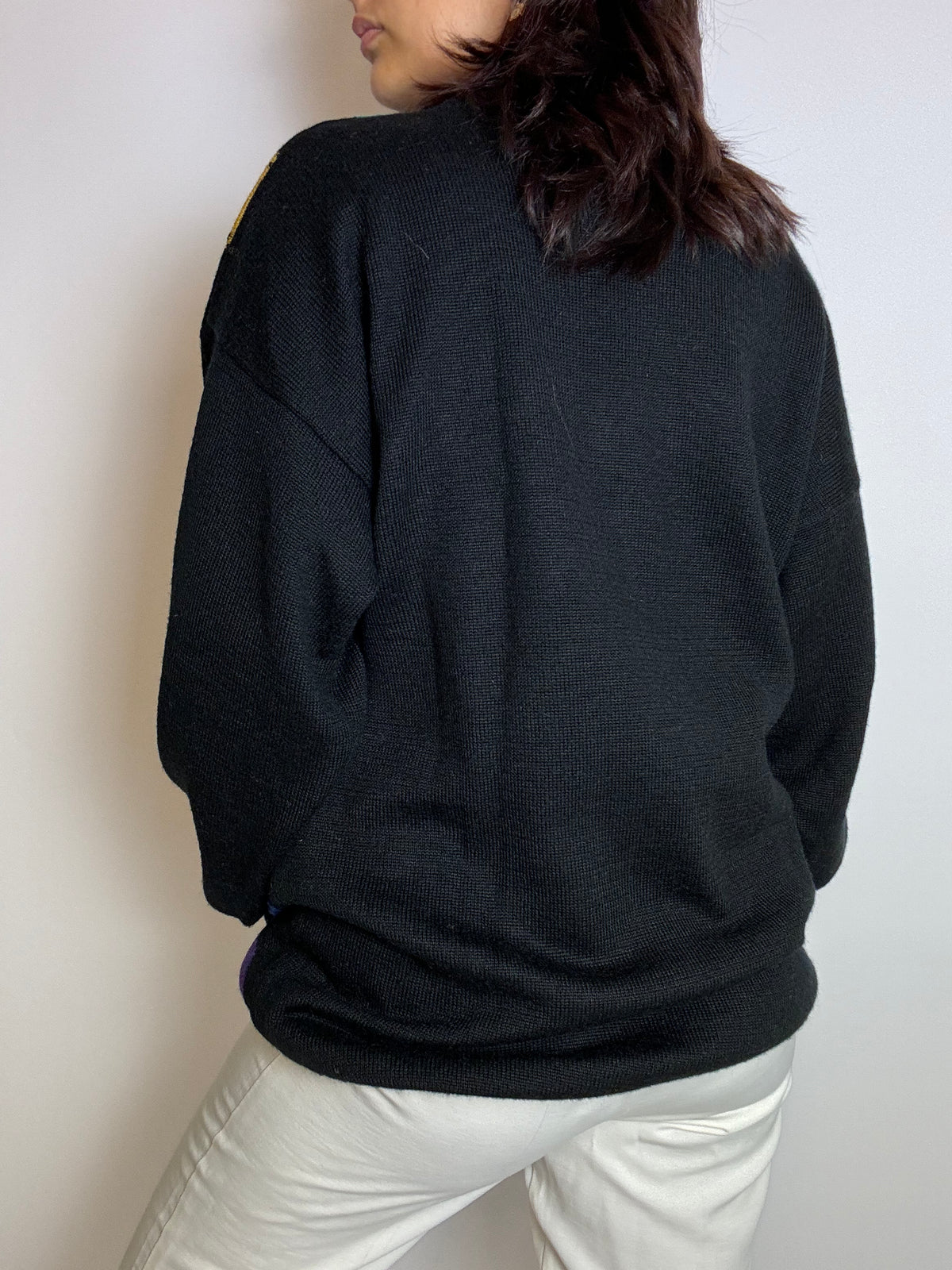Black vintage check sweater M
