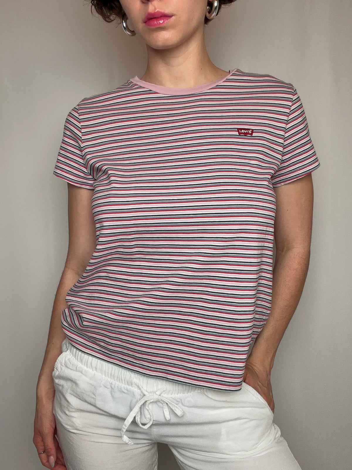 Tshirt rayé rose Levi's S vintage