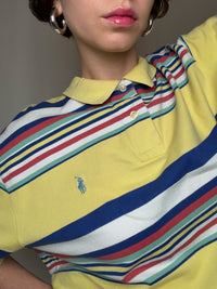 Polo rayé jaune Ralph Lauren XL vintage