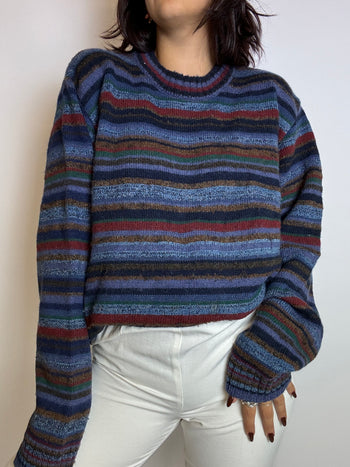 Vintage linen wool sweater L/XL