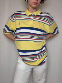 Polo rayé jaune Ralph Lauren XL vintage