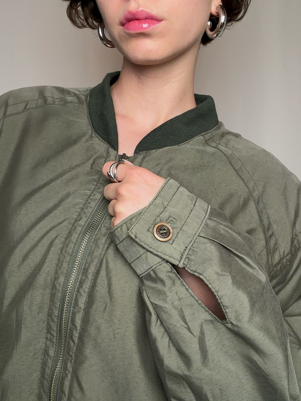 Veste d'été fluide kaki L vintage