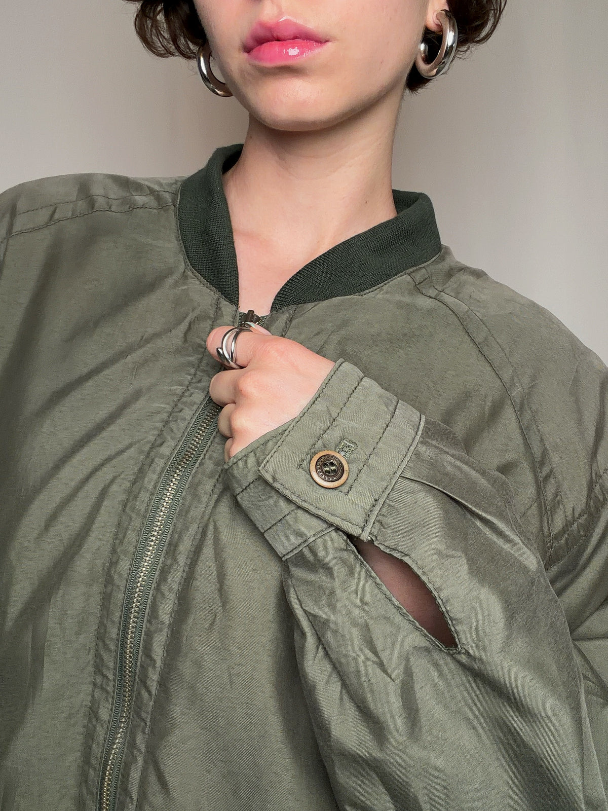 Veste d'été fluide kaki L vintage