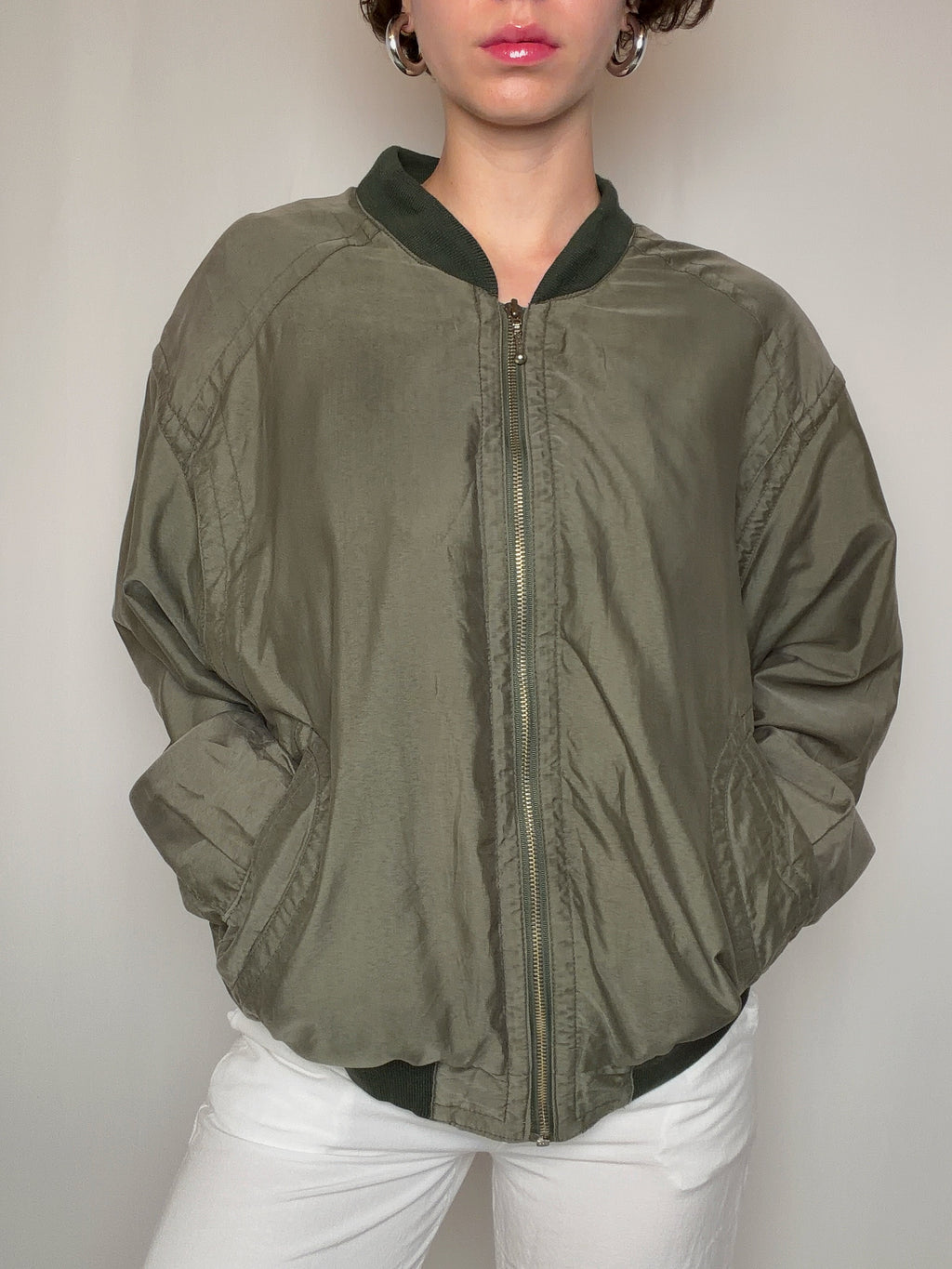 Veste d'été fluide kaki L vintage