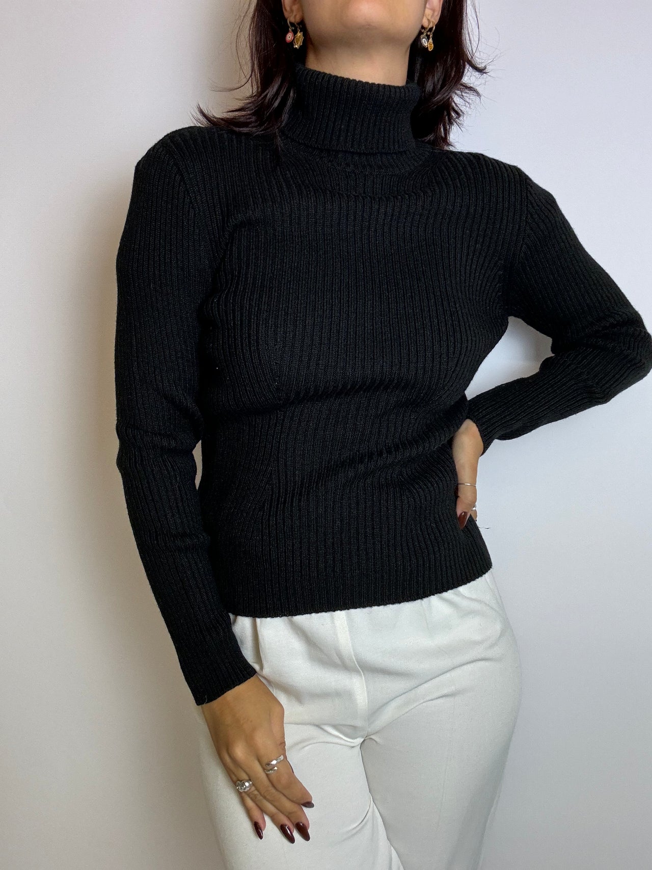 Black turtleneck United Colors of Benetton vintage S