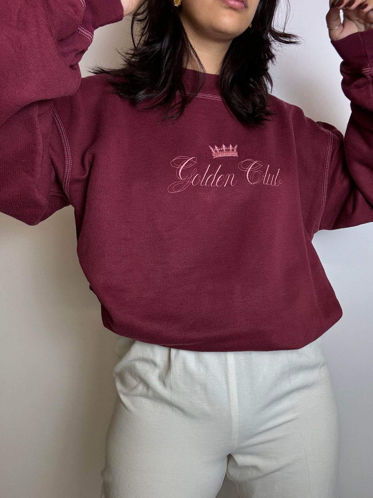 Vintage dark pink/burgundy American sweater L 