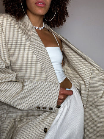 Vintage XL brauner Wollblazer
