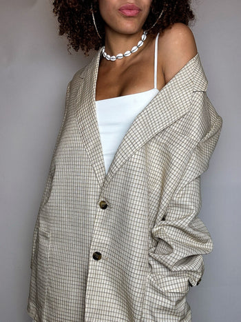 Vintage XL brauner Wollblazer