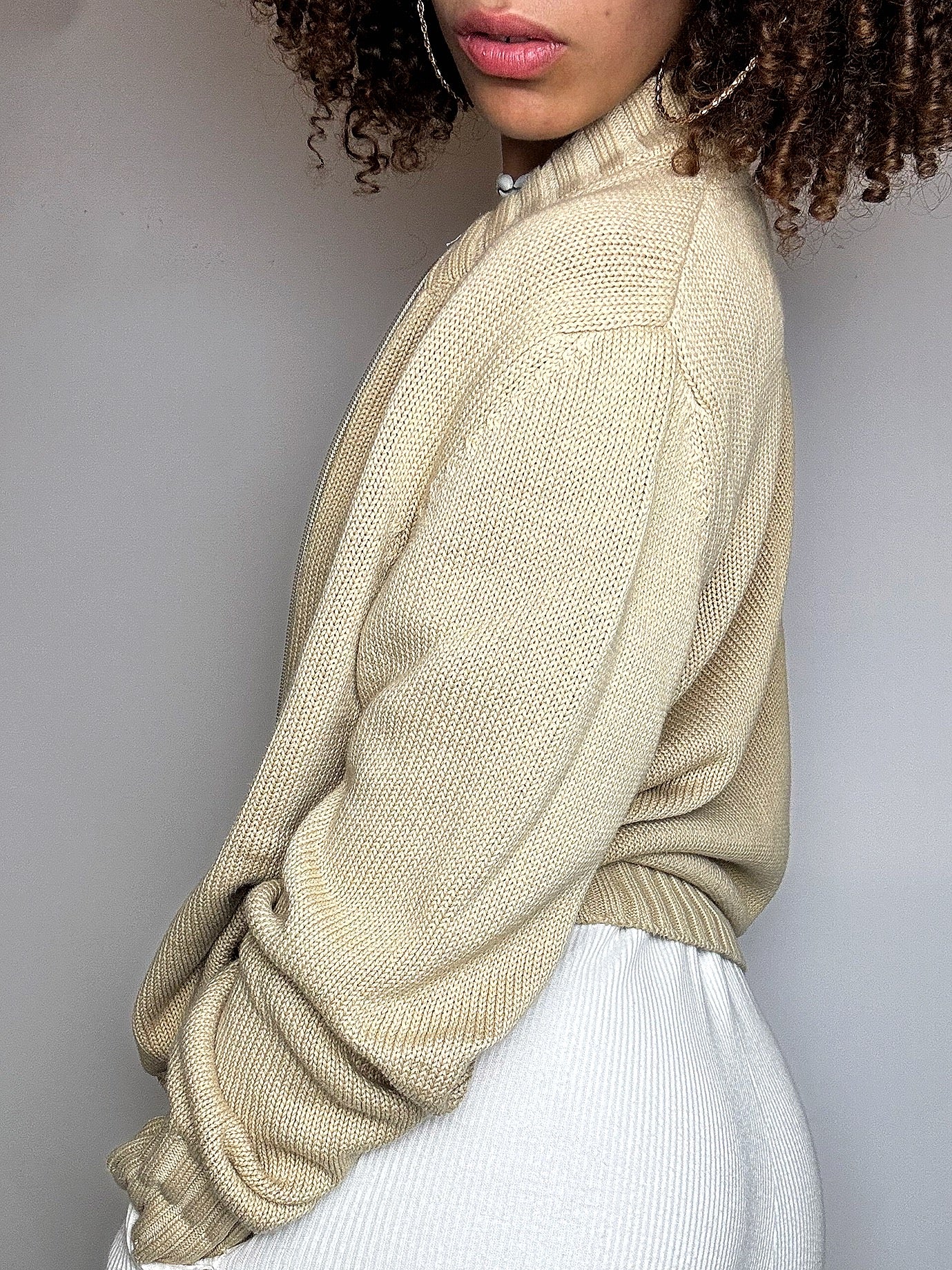 Cardigan beige FRED PERRY M vintage