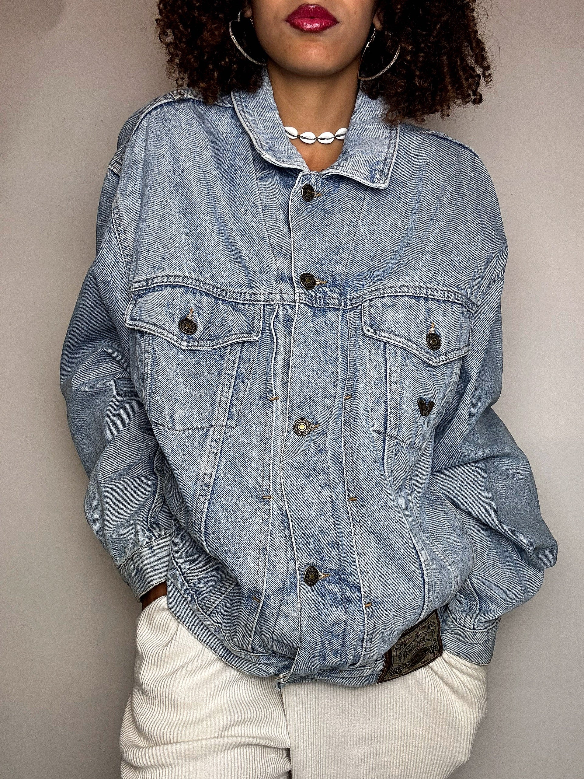 Veste en denim bleu L vintage