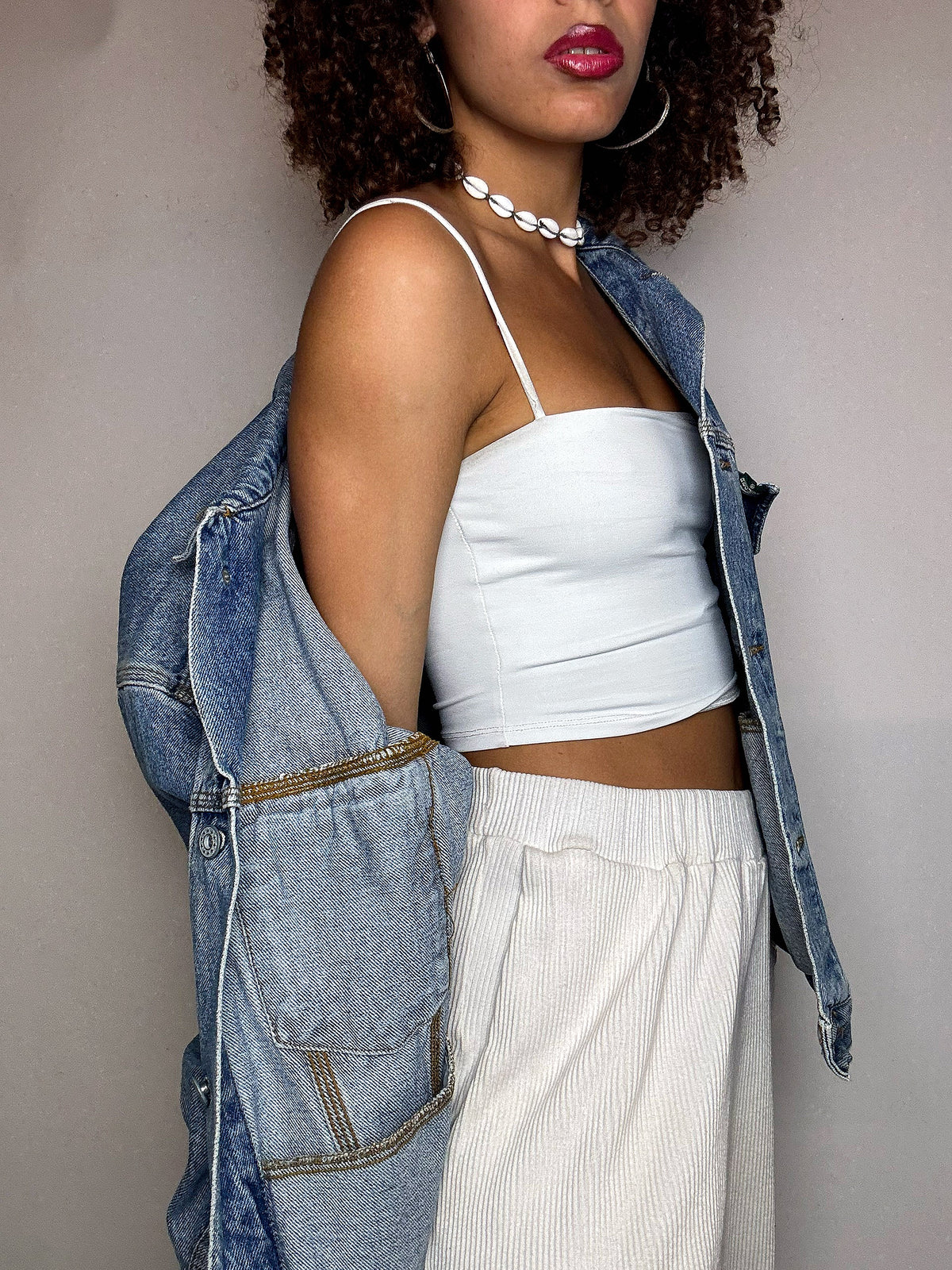 Veste en denim bleu L vintage