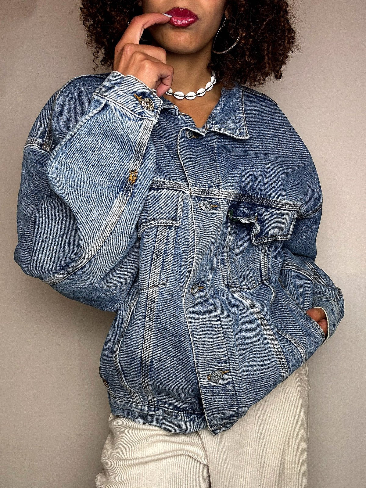 Veste en denim bleu L vintage