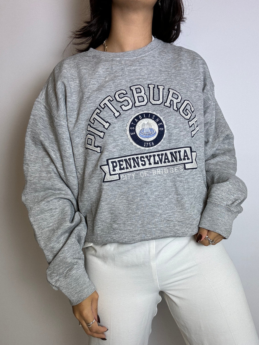 Vintage gray Pittsburgh sweatshirt L 